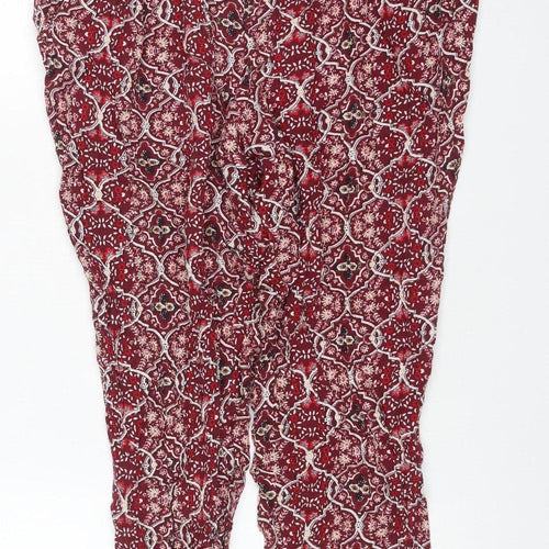 Marks and Spencer Womens Red UK 12 Viscose Harem Trousers