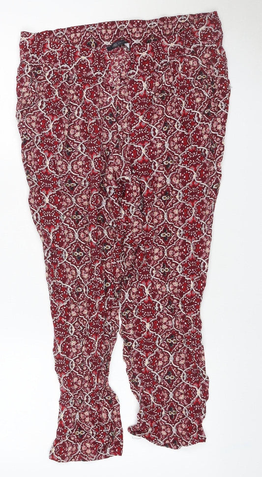 Marks and Spencer Womens Red UK 12 Viscose Harem Trousers