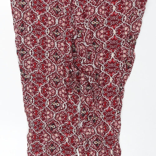 Marks and Spencer Womens Red UK 12 Viscose Harem Trousers