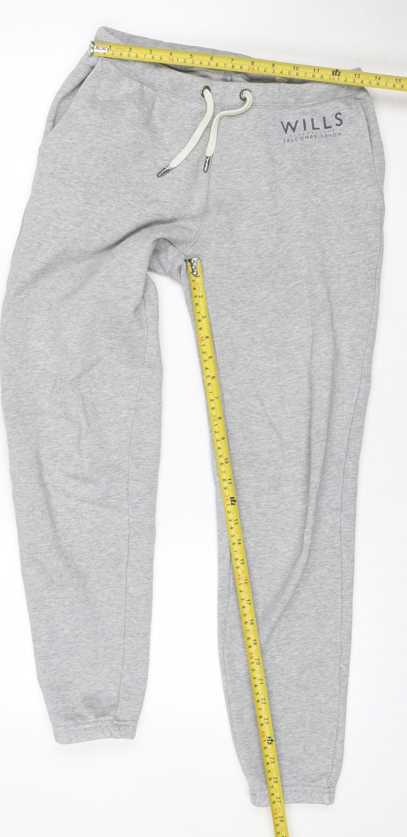 Jack Wills Men’s Grey XS Slim Fit Fleece Joggers Drawstring Pockets