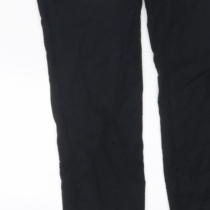 F&F Women’s Black UK 10 Wide-Leg Trousers Smart Zip Pockets