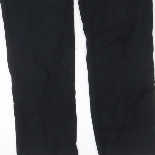F&F Women’s Black UK 10 Wide-Leg Trousers Smart Zip Pockets