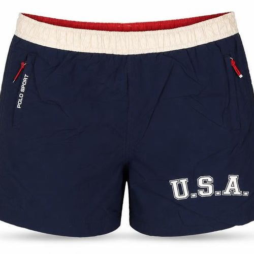 Polo Sport Ralph Lauren Men's Blue S USA Logo Nylon Swim Shorts