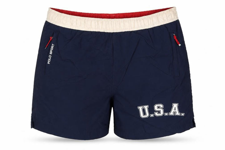 Front view of Polo Sport Ralph Lauren Men's Blue S USA Logo Nylon Swim Shorts