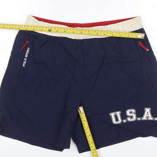 Polo Sport Ralph Lauren Men's Blue S USA Logo Nylon Swim Shorts