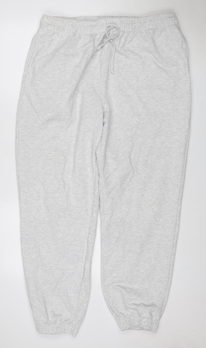 Topshop Women’s Grey UK 16 Jogger Sweatpants Drawstring Cotton Blend