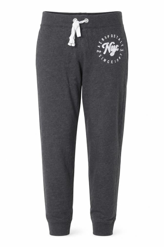Aeropostale Women Grey M Jogger Sweatpants Logo Drawstring