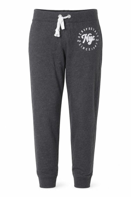 Aeropostale Women Grey M Jogger Sweatpants Logo Drawstring