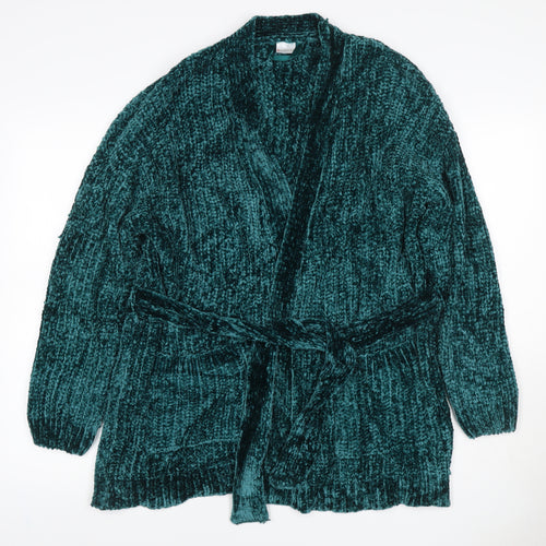 Amart Women Green M Chunky Knit Belted Open Cardigan