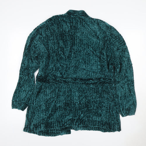 Amart Women Green M Chunky Knit Belted Open Cardigan