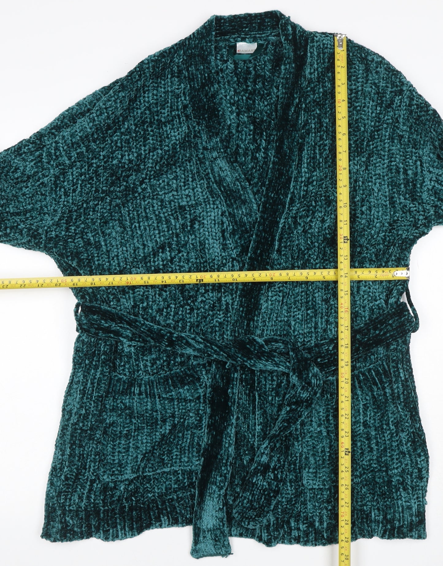 Amart Women Green M Chunky Knit Belted Open Cardigan