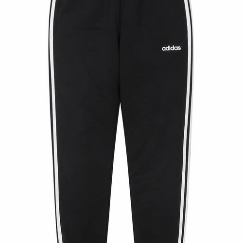 adidas Women Black UK 12-14 M Track Pants 3 Stripe Tapered Joggers