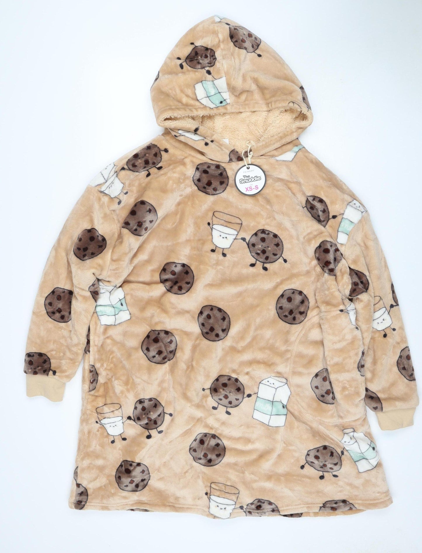 Primark Women Beige XS-S Snuddie Hooded Fleece Ladybird Cookie Pullover