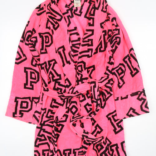 Victoria's Secret PINK Women Pink XS Kimono Fleece Logo Robe