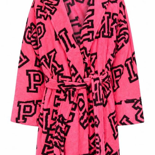 Victoria's Secret PINK Women Pink XS Kimono Fleece Logo Robe