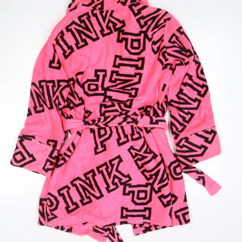 Victoria's Secret PINK Women Pink XS Kimono Fleece Logo Robe