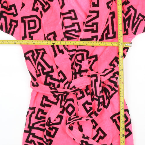 Victoria's Secret PINK Women Pink XS Kimono Fleece Logo Robe