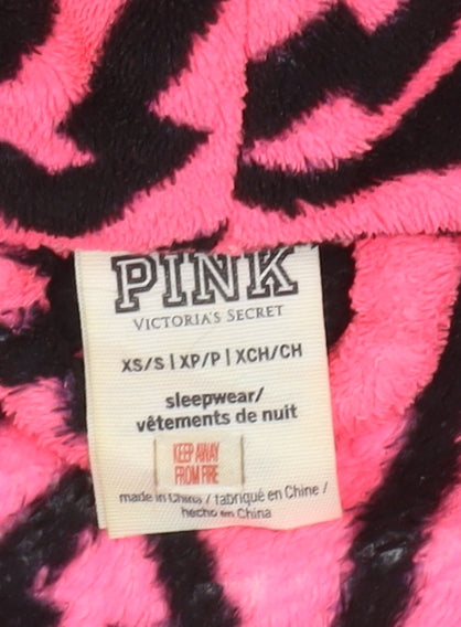 Victoria's Secret PINK Women Pink XS Kimono Fleece Logo Robe