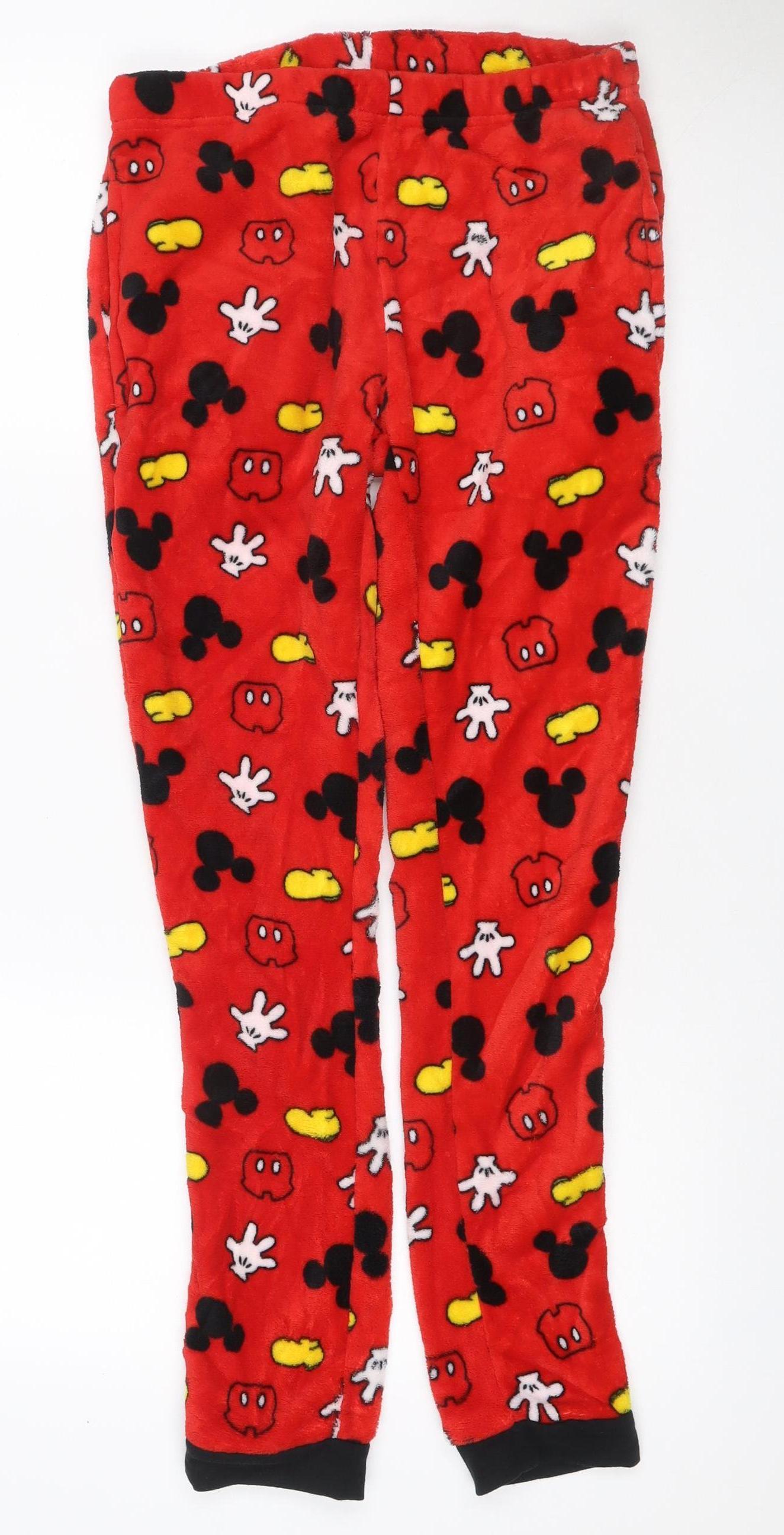 Disney Women’s Red Mickey & Friends Fleece Lounge Trousers Size M