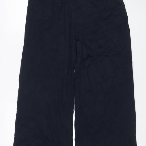 Marks and Spencer Women Black Size 16 Wide-Leg Stretch Trousers