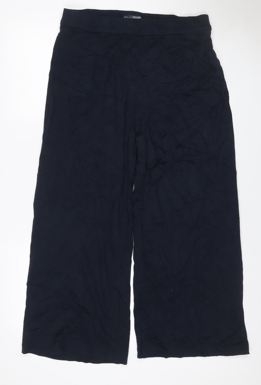 Marks and Spencer Women Black Size 16 Wide-Leg Stretch Trousers