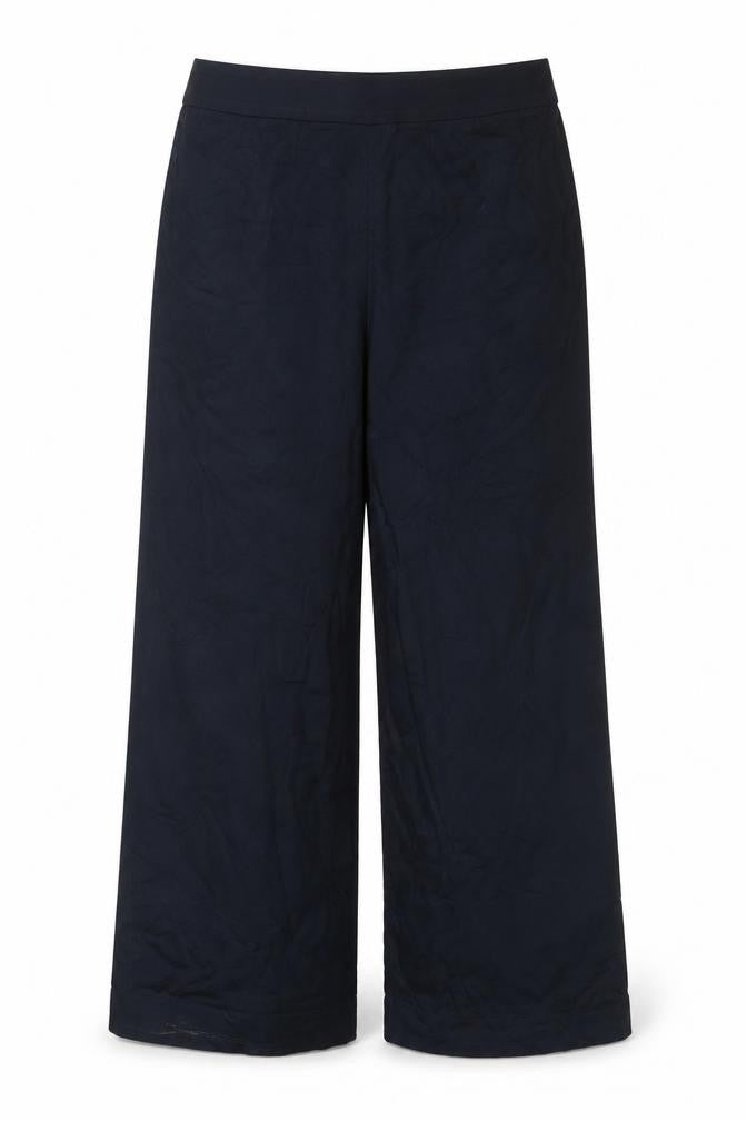 Marks and Spencer Women Black Size 16 Wide-Leg Stretch Trousers