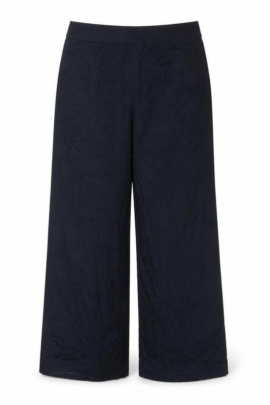 Marks and Spencer Women Black Size 16 Wide-Leg Stretch Trousers