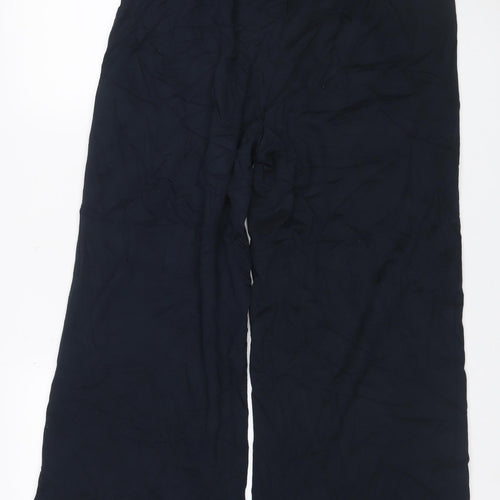 Marks and Spencer Women Black Size 16 Wide-Leg Stretch Trousers