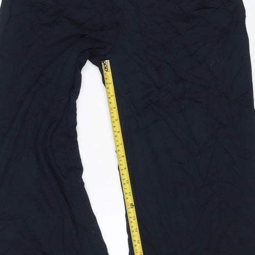 Marks and Spencer Women Black Size 16 Wide-Leg Stretch Trousers