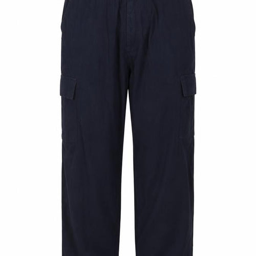 Cotton Traders Men’s Navy Blue L Cargo Trousers Elastic Waist