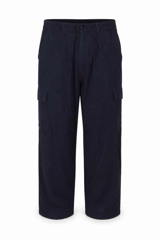 Cotton Traders Men’s Navy Blue L Cargo Trousers Elastic Waist