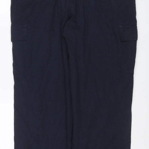 Cotton Traders Men’s Navy Blue L Cargo Trousers Elastic Waist
