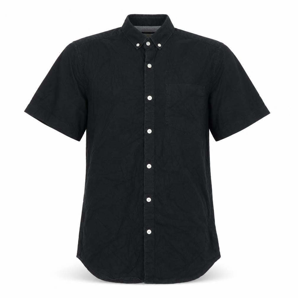 River Island Men’s Black S Slim Fit Short Sleeve Button-Down Shirt
