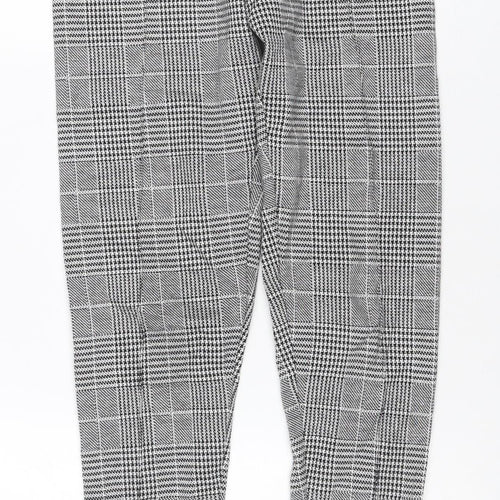 Marks & Spencer Women Grey Check Stirrup Leggings UK 8 Regular
