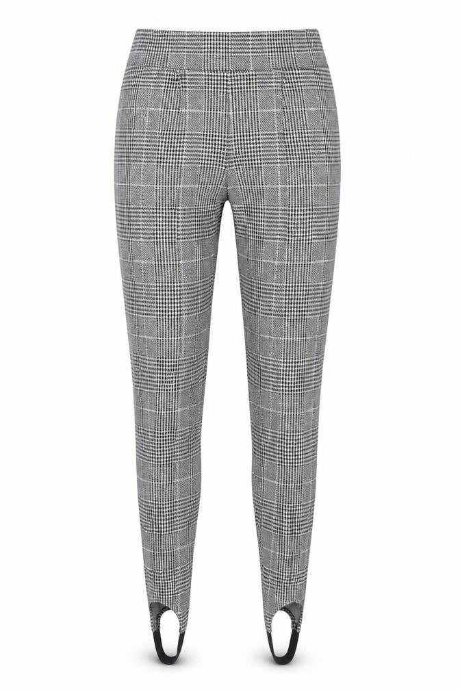 Marks & Spencer Women Grey Check Stirrup Leggings UK 8 Regular