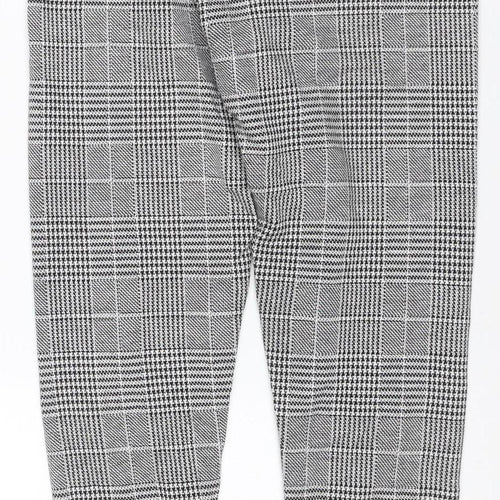 Marks & Spencer Women Grey Check Stirrup Leggings UK 8 Regular