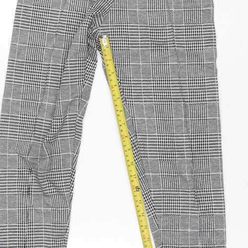 Marks & Spencer Women Grey Check Stirrup Leggings UK 8 Regular