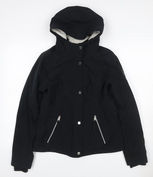 Hollister Women's Black XS Anorak Hooded Sherpa Lined Jacket