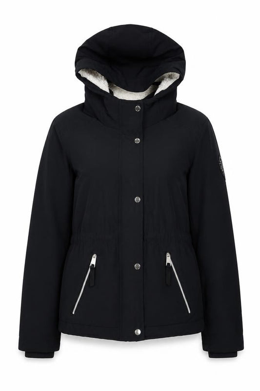 Hollister Women's Black XS Anorak Hooded Sherpa Lined Jacket