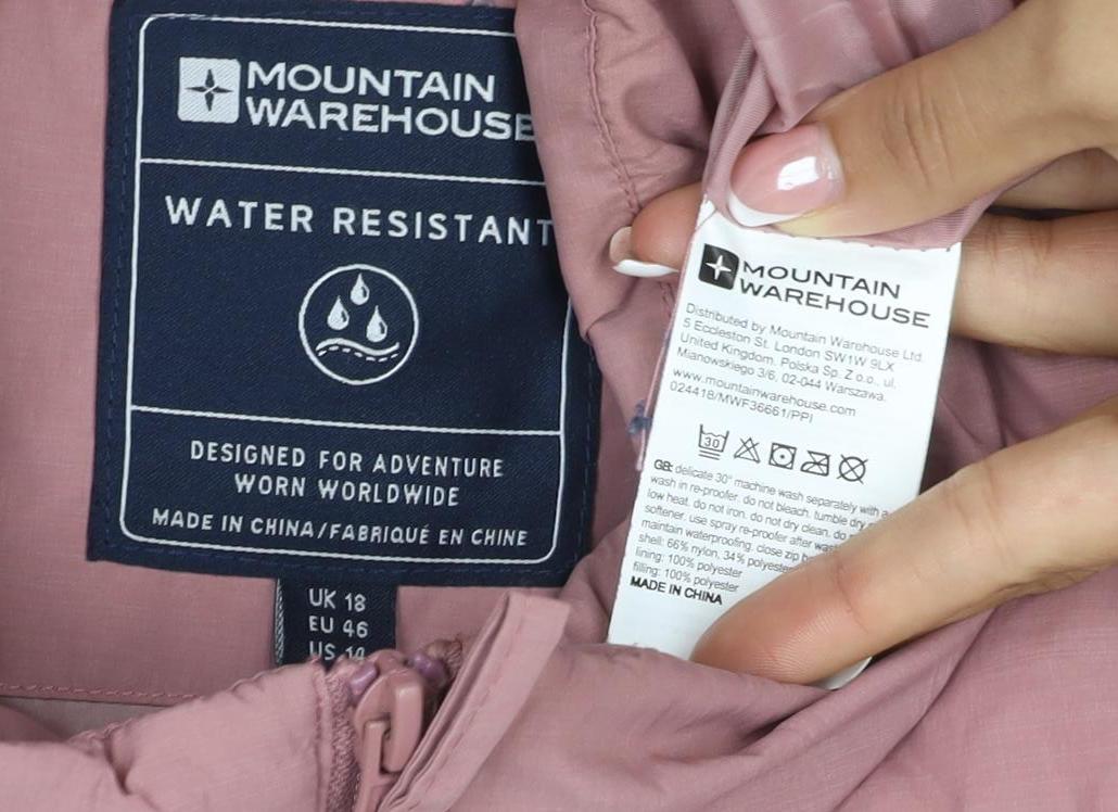 Mountain Warehouse Women Pink UK 18 Quilted Puffer Gilet Bodywarmer