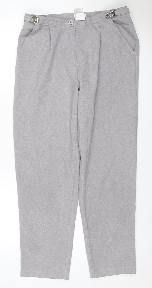 Damart Women’s Grey Size 14 Straight Leg Smart Trousers 29in Waist