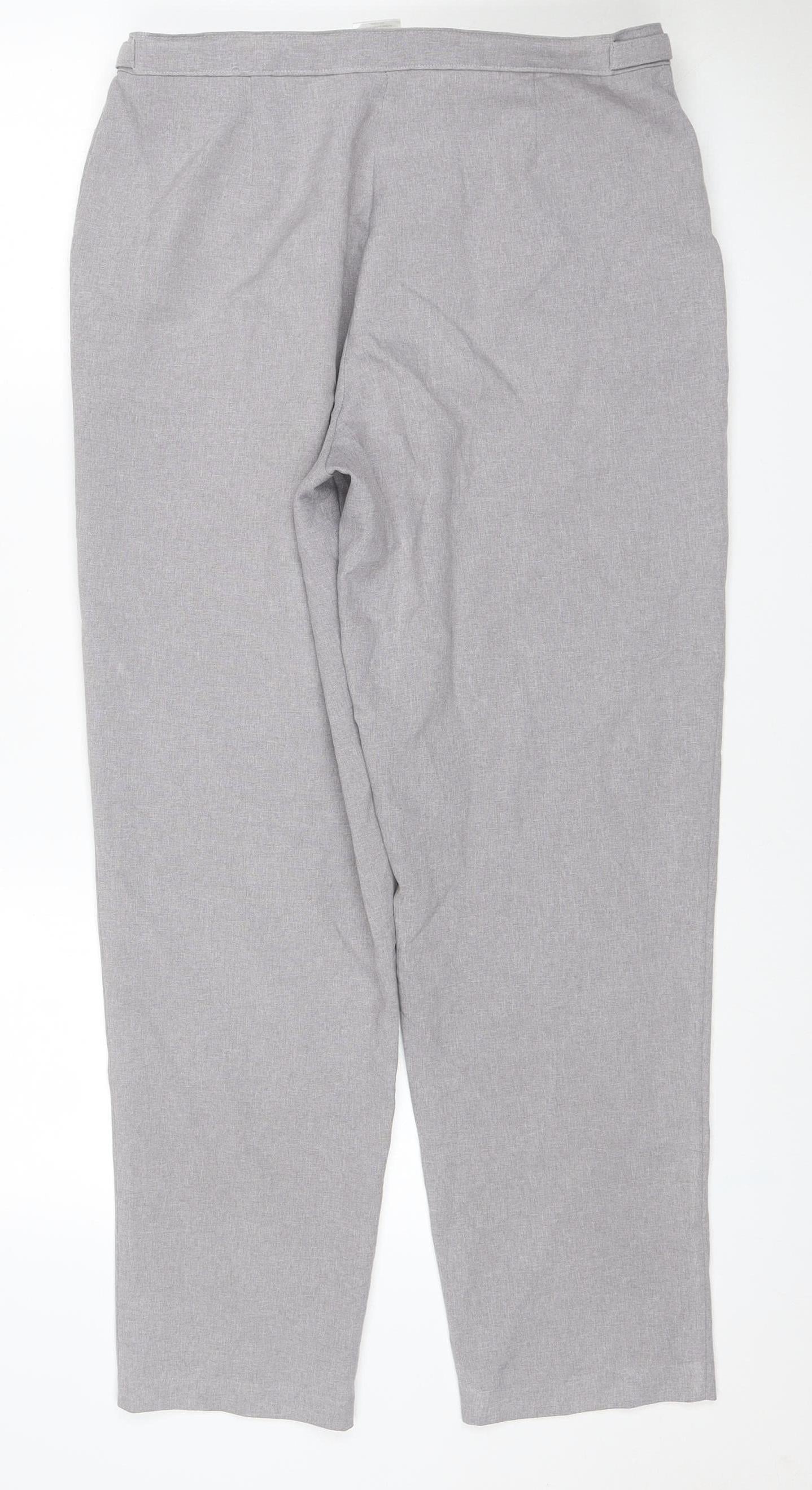 Damart Women’s Grey Size 14 Straight Leg Smart Trousers 29in Waist
