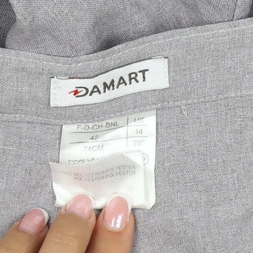 Damart Women’s Grey Size 14 Straight Leg Smart Trousers 29in Waist