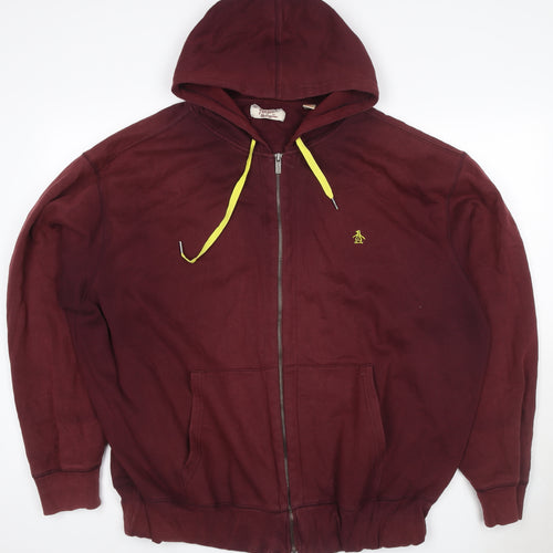 Original Penguin Men’s Red 2XL Full Zip Logo Hoodie