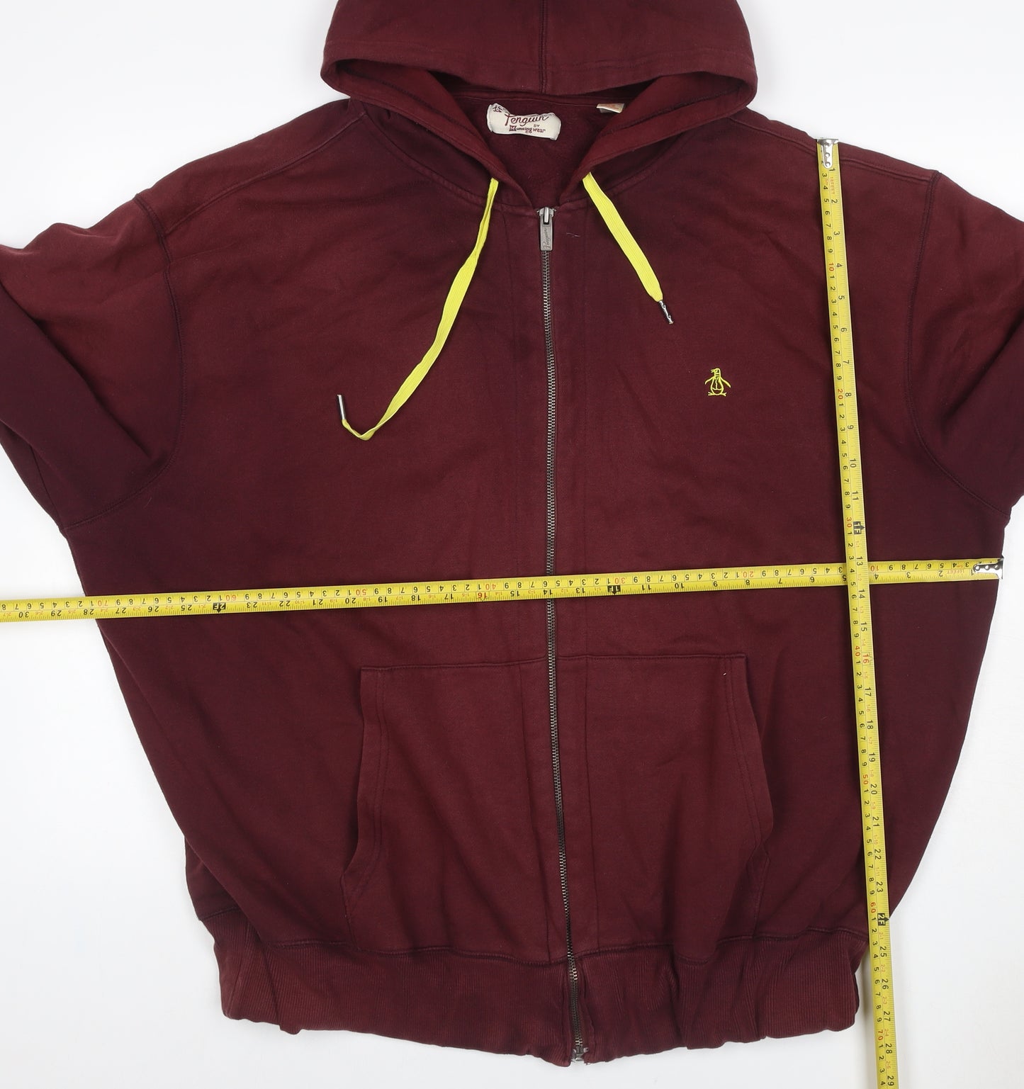 Original Penguin Men’s Red 2XL Full Zip Logo Hoodie