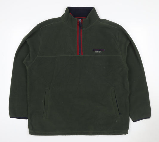 CS Active Performance Men’s Green L 1/4 Zip Fleece Pullover Sweatshirt