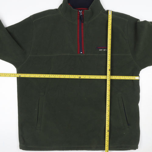 CS Active Performance Men’s Green L 1/4 Zip Fleece Pullover Sweatshirt