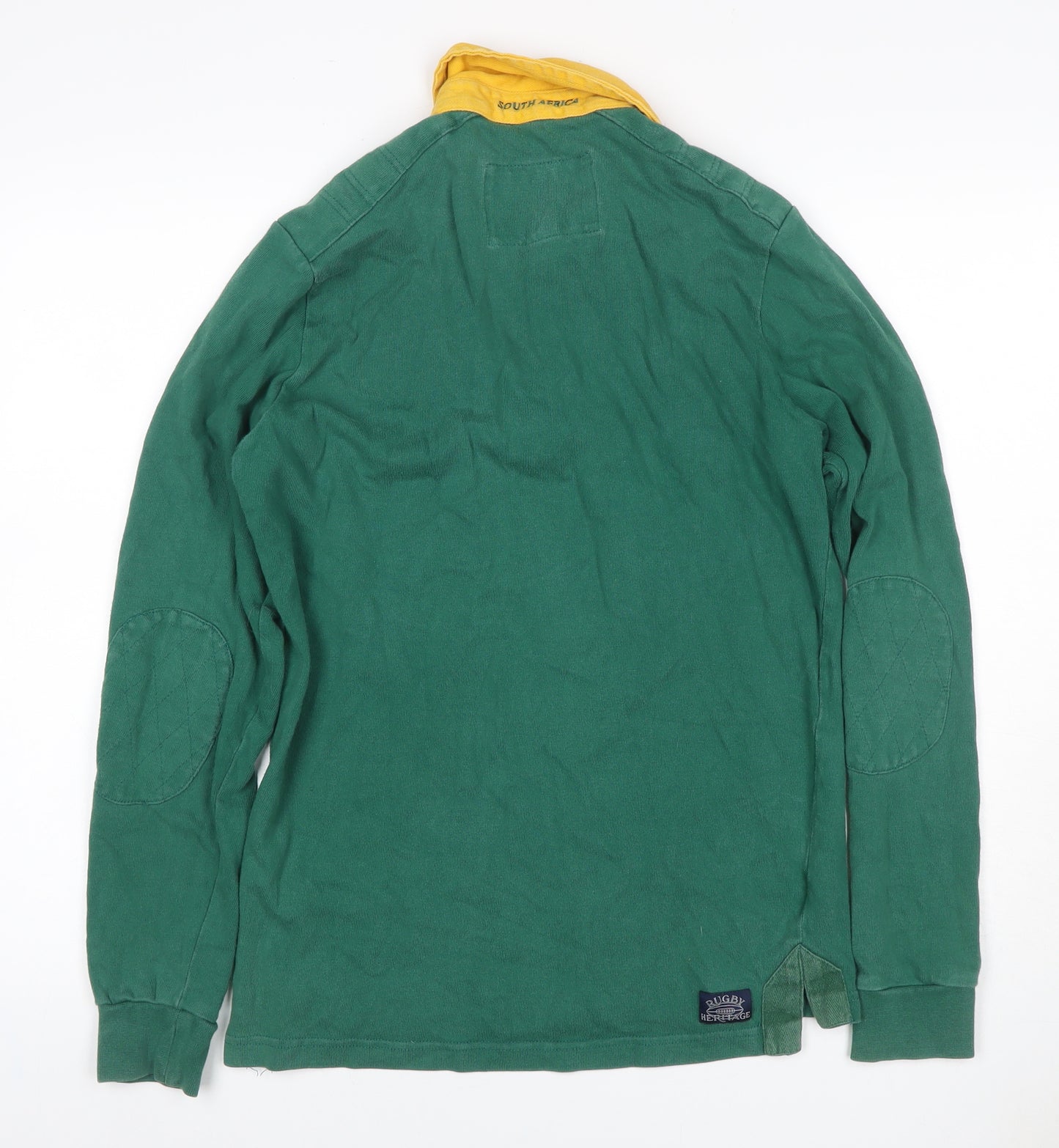 Rugby Heritage Men’s Green S South Africa Embroidered Long Sleeve Polo