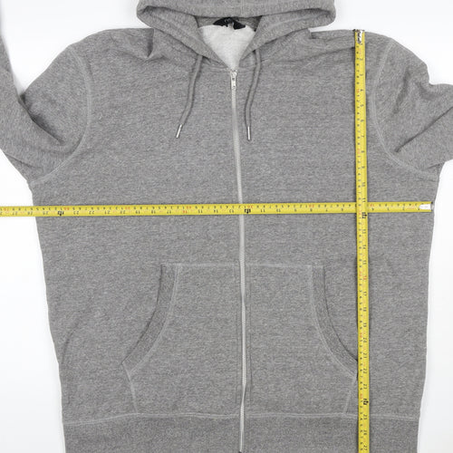 Next Men’s Grey XXL Full Zip Hooded Fleece Hoodie Drawstring Pockets