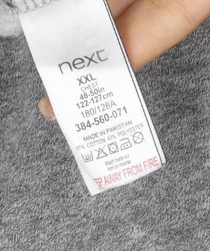 Next Men’s Grey XXL Full Zip Hooded Fleece Hoodie Drawstring Pockets